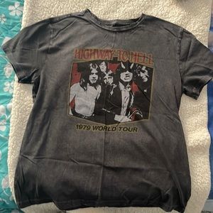 Gray AC/DC lucky brand short sleeve shirt